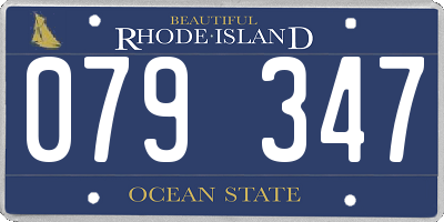 RI license plate 079347
