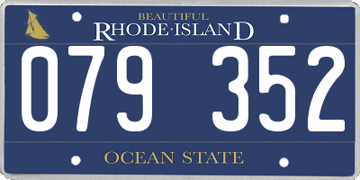 RI license plate 079352
