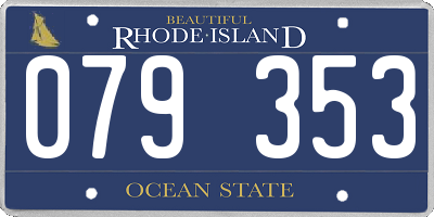 RI license plate 079353