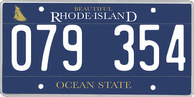 RI license plate 079354