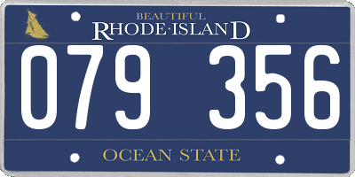 RI license plate 079356