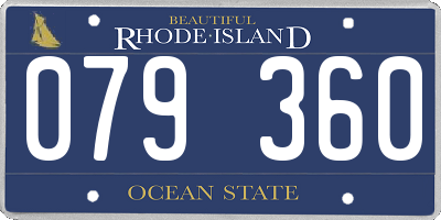 RI license plate 079360
