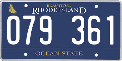 RI license plate 079361