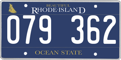 RI license plate 079362
