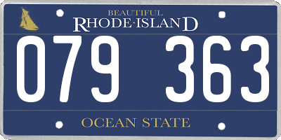 RI license plate 079363