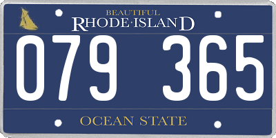 RI license plate 079365