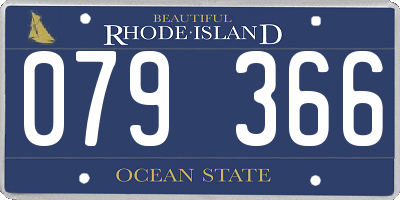 RI license plate 079366