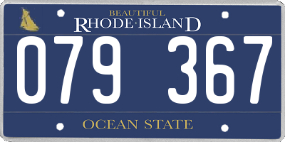 RI license plate 079367