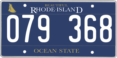 RI license plate 079368