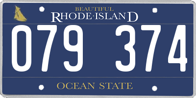 RI license plate 079374