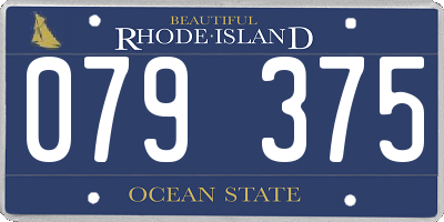 RI license plate 079375