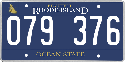 RI license plate 079376