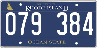 RI license plate 079384