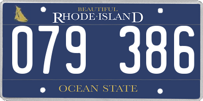 RI license plate 079386