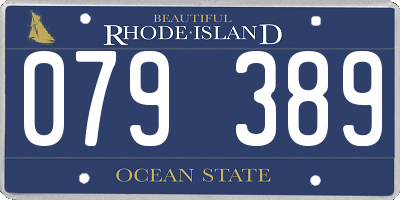 RI license plate 079389