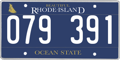 RI license plate 079391