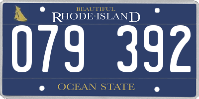 RI license plate 079392