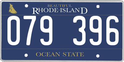 RI license plate 079396