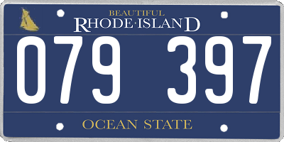 RI license plate 079397