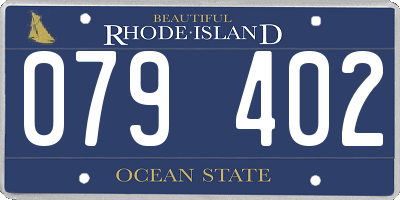 RI license plate 079402