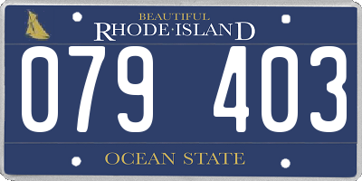 RI license plate 079403