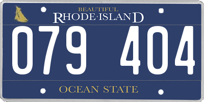 RI license plate 079404