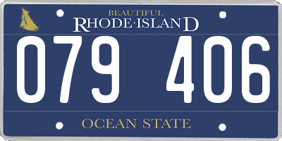 RI license plate 079406