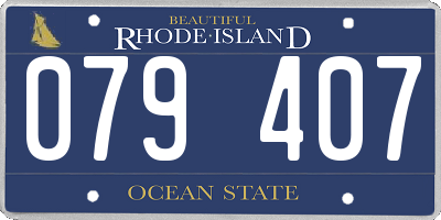 RI license plate 079407