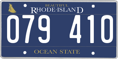 RI license plate 079410