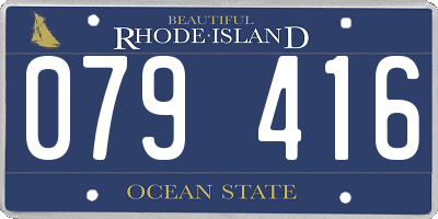 RI license plate 079416