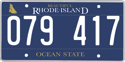 RI license plate 079417
