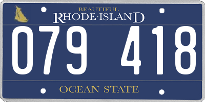 RI license plate 079418