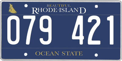 RI license plate 079421