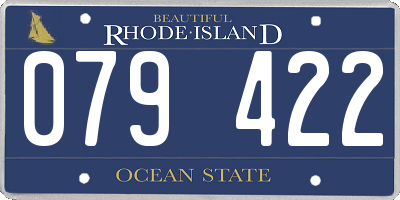 RI license plate 079422