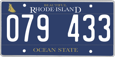 RI license plate 079433
