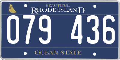 RI license plate 079436
