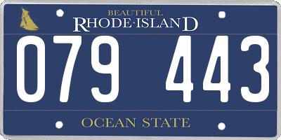 RI license plate 079443
