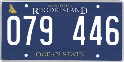 RI license plate 079446
