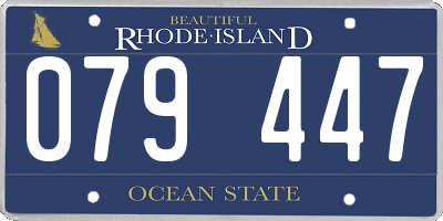 RI license plate 079447