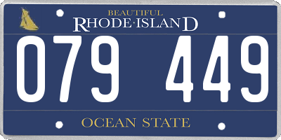 RI license plate 079449
