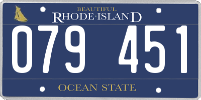RI license plate 079451