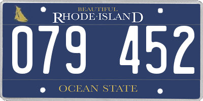 RI license plate 079452