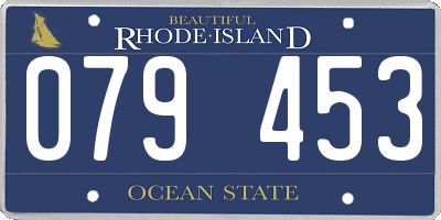RI license plate 079453