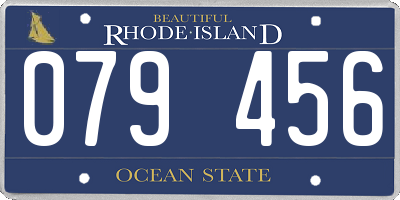 RI license plate 079456