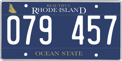 RI license plate 079457