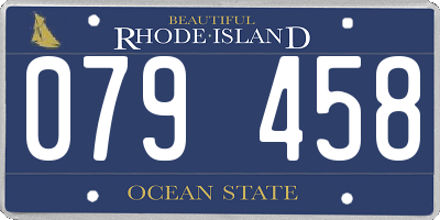 RI license plate 079458