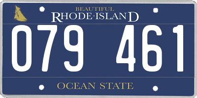 RI license plate 079461