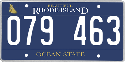 RI license plate 079463