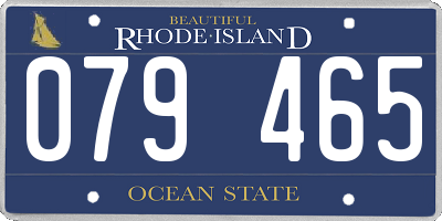RI license plate 079465