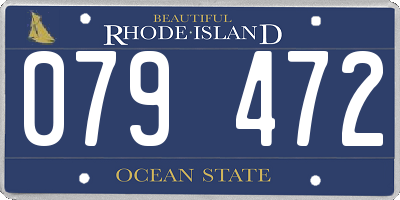 RI license plate 079472